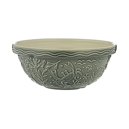 Mason Cash Nautical Mixing Bowl | 2.7 Litre Capacity | Grey Earthenware Bowl with Underwater Embossments | Lightweight, Durable & Dishwasher Safe | Ideal for Baking, Pastry, Cakes & Cookies