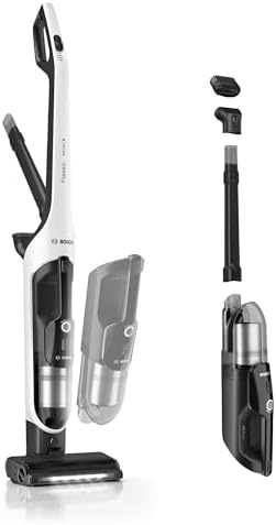 Bosch Flexxo Serie 4 BKH4WN28, 2in1 Akku-Staubsauger mit entnehmbarem Handgerät, integriertes Zubehör, kabellos, beutellos, hohe Saugleistung, 60 Min. Laufzeit, Düse mit LED-Beleuc