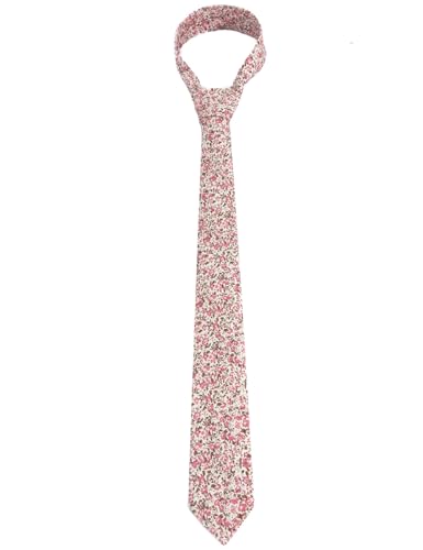 Image of Kebocis Mens Skinny Cotton Floral Tie for Men