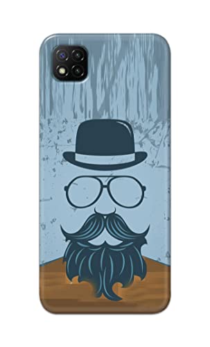 Image of PRINTFIDAA Mustache Beard and Hairstyle Hipster in Glasses Printed Designer Hard Case for Poco C3 Back Cover -(e) RPM1002