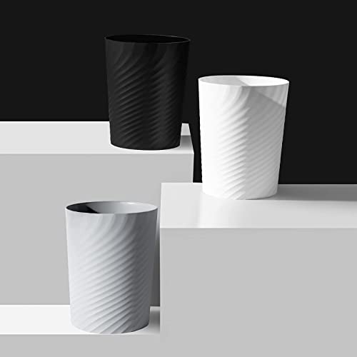 Image of UUJOLY Plastic Small Bathroom Trash Can Wastebasket Garbage Can, White