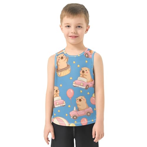 Boys' Tank Top Shirt Capybara Balloon Car Pattern Sleeveless T-Shirts2