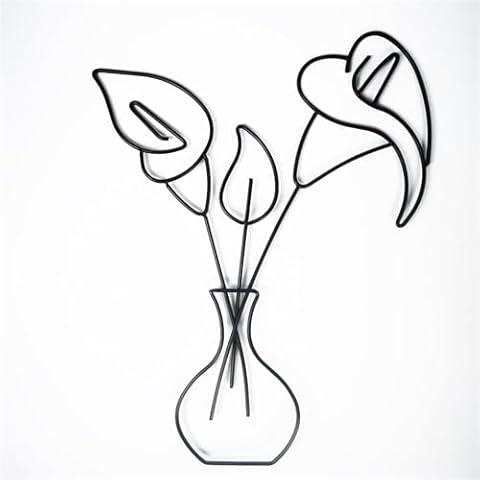 GUASDIE Metal Flowers Wall Decor Art Flower Signs 12.8 x 5.1 Inch Wall Sculptures for Bedroom Patio Balcony Bathroom Office Restaurant Shop Presents Gifts,Calla Lilies Cover