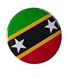 Vmcoatdu Round Saint Kitts Flag International Travel Big Pins Alloy Heat Transfer Printing Made Meta