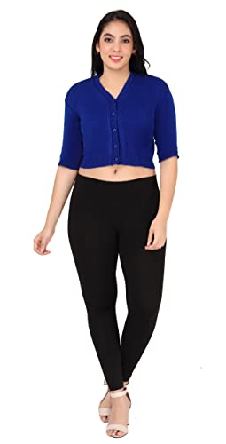 Image of Women Winter Wear V-Neck Half Sleeves Regular Fit Woollen Blouse