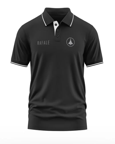 Image of WarriorWorld Polo T-Shirt for Men | 270 GSM Pure Cotton Fabric | Stylish Collar Casual Half Sleeve Tshirt for Aviation Enthusiasts | Breathable & Comfortable Fit