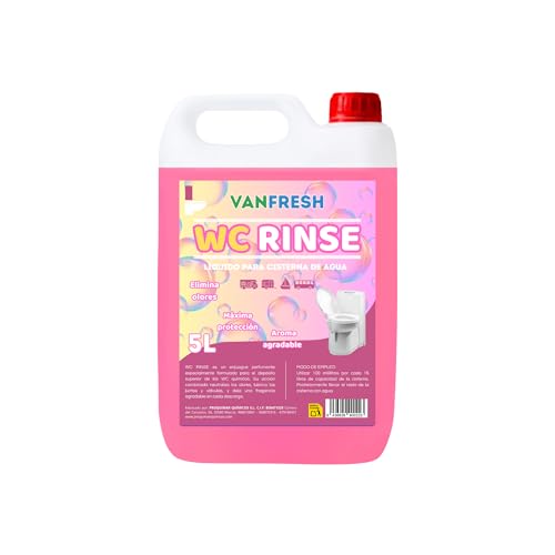 Vanfresh WC Rinse – Líquido para Cisterna de WC Químico 5L | Aroma Intenso y Frescor Duradero para Inodoros Portátiles, Autocaravanas y Camping