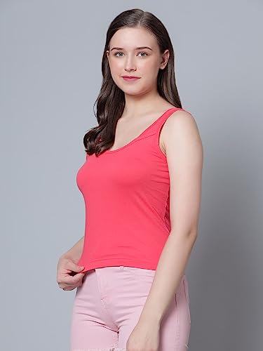 Image of Aimly Women's Regular Fit Sleeveless Cotton Camisole Slip Spaghetti | Combo Pack of 2