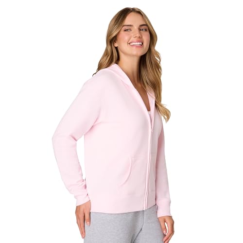 Hanes Women's EcoSmart Full-Zip Hoodie Sweatshirt, Pale Pink, Large - image 4