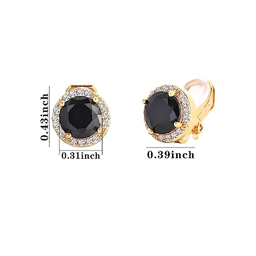 NEWITIN 8 Pairs Clip On Halo Earrings for Women Crystal Earring Inlaid Cubic Zirconia Stud Charming Fashion Wedding Earring Non Piercing Clip on Earrings for Women2