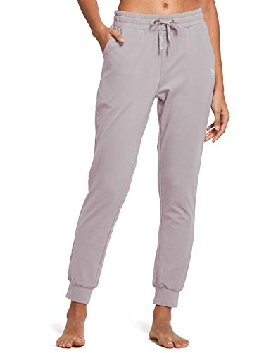 BALEAF Women's Sweatpants Joggers Cotton Yoga Lounge Sweat Pants Casual Running Tapered Pants with Pockets Violet Verbena S