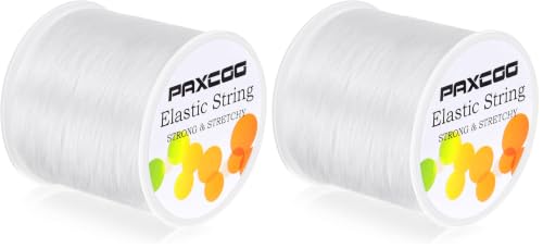 Image of Paxcoo Elastic Bracelet String Cord Stretch Bead Cord for Jewelry Making and Bracelets Making (Pack of 2)