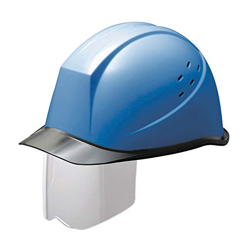ミドリ安全 ヘルメット 作業用 PC製 シールド面 クリアバイザー 通気孔付 SC11PCLVS RA KP付 ブルー/スモ-ク