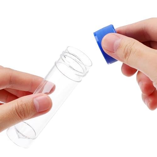 Hemobllo Probenbecher mit Schraubdeckel Proben Behälter ohne Etikett Labor Medizinische Verwendung 25-30ml 10 Stück