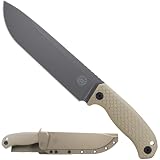 Off-Grid Knives - TRACKER-XXL Fixed Blade Knife, Cryo D2 Blade Steel, G10 Scales, Kydex Sheath, OG Lo-Pro Belt Attachment, Chopping, Camping, Bushcraft, Hunting, Survival (Coyote)
