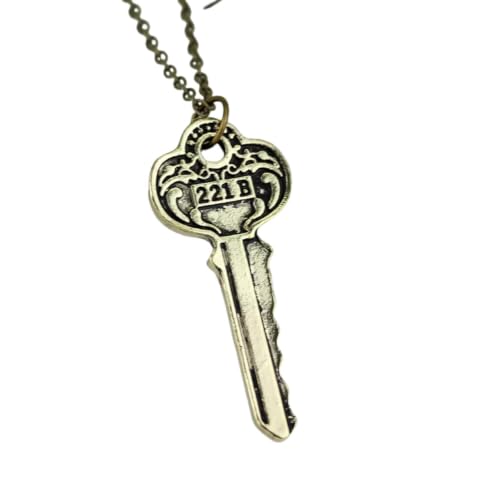 Collier clé Sherlock 221b pendentif vintage pour fans de cosplay