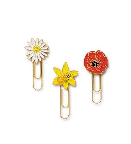 RIFLE PAPER CO. Garden Study Enamel Paper Clip Set, Use for Organizing, Decorating and More for Important Documents, Designed with Both Style and Function in Mind