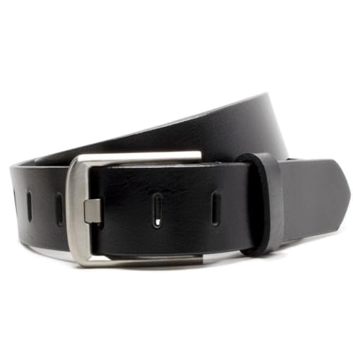 Image of Titanium Wide Pin Belt - USA Made Full Grain Leather Belt with Certified Nickel Free Titanium Buckle