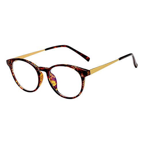 Sollek Blue Light Filter Computer Glasses for Women Men - Anti Eyestrain UV Glare, Lightweight Eyeglass Frames, Reading/Gaming/TV/Phones-Brown