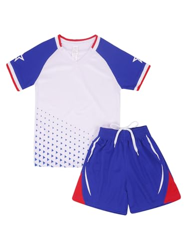 Kids Boys Girls Quickly Dry Football Basketball Uniform Training Suit Short Sleeve T-shirt And Shorts Tracksuit White 13-14 Years4