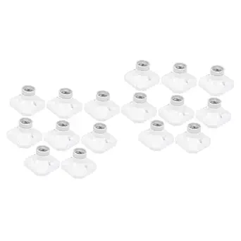 jojofuny 16 Pcs Lamp Holder Accessories for Lamp Accessory Flame Light Base Square Light Base Light Beads Lamp Bases Ceramic Table Lamp Wood Base Screw Led E27 White Copper