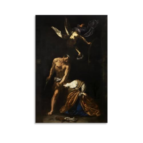 Lienzo de Santa Cecilia de Orazio Riminaldi, cuadro de 40x60 cm para dormitorio y salón