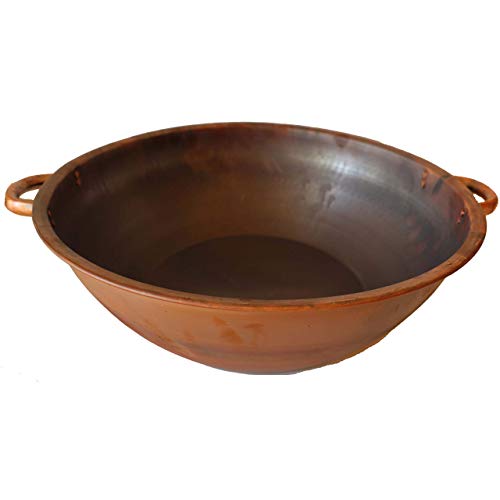 Fire Heated Side Riveted Handles Satin Brushed Copper Bowl Foot Tub Basin Wash Soak Spa Beauty Salon Massage Foot Relaxing Pedicure