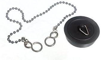 BASIN PLUG BLACK 38MM 1 1/2 INCH WITH 300MM CHAIN