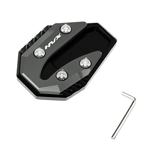 ROXTAN Seitenständer Motorradzubehör Für Yamaha NVX 155 150 125 Aerox 155 Kickstand Seitenständer Verlängerung Vergrößerer Pad Seitenhalterung (Color : Titanium)