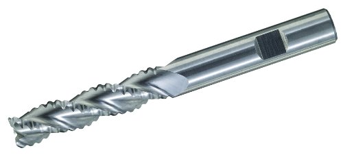 Image of Bassett MRA Series Solid Carbide High-Performance Roughing End Mill, TiCN Coated, 3 Flute, Square End, 1.5 inch Cutting Length, 3 /4 inch Cutting Diameter, 4 inch Length (Pack of 1)