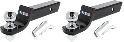 Image of Reese 21536 Trailer Hitch Ball Mount Starter Kit,Fits 2 in Square Receiver,2 Inch Drop,6,000 lbs. Capacity,Includes-2-Inch Trailer Ball and Pin & Clip,(Pack of 2)