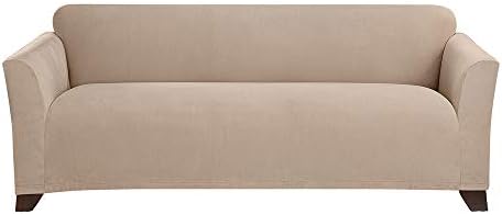 SureFit Stretch Morgan 1 Piece Sofa Slipcover in Khaki