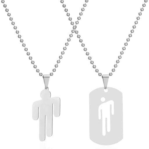 ZUWIJEQ 2 Pcs Collares Hombre de Acero Inoxidable de Plata Collar Colgante para Hombres Mujeres Parejas Collares Collar De Hip Hop Collar Simple De Moda Collar de Cadena para Hombre Accesorios De Ropa | Ya disponible en tu tienda friki favorita! En mundofriki.es!