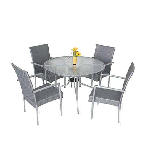 Zsedp Outdoor Rattan Casual Dining Table And Chairs Sofa Furniture Aluminum Five-Piece Set #TOP6