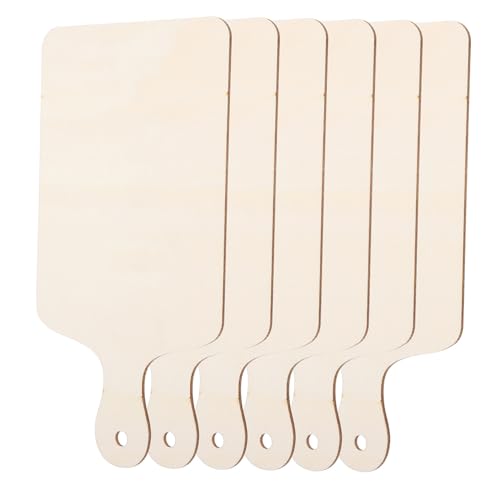 Gatuida 6 Piezas Mini Tabla de Cortar Madera con Mango Pequeña Paleta para Manualidades y Servir Quesos Tablas Pequeñas de Madera Natural para Fiestas y Bricolaje