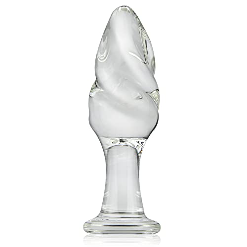 Consolador Anal De Cristal Con Forma De Helado Con Base Redonda Juguete Sexual Anal Para Principiantes Jugadores Avanzados Roluck Transparente (L)