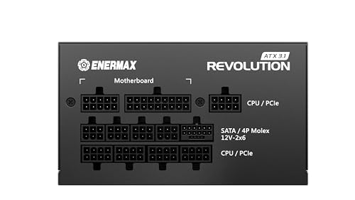 Image of ENERMAX Revolution ATX 3.1 1200 Watt | Fully Modular ATX 3.1 PC Power Supply | PCIe 5.1 |80 Plus Gold | Semi-Fanless 120mm Fan | 105C Japan Capacitor | ERS1200EWT-V2