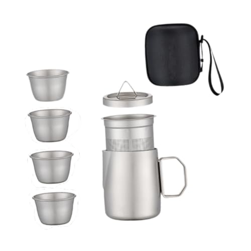 Generic Titanium Tea Set, Kung Fu Tea Pot, Portable Chinese Tea Make with Tea Cups, Travel Teapot for Travel Outdoor Picnic Home