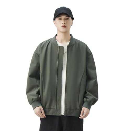 Chaqueta cómoda de moda hombre cazadora cortavientos de color sólido elegante