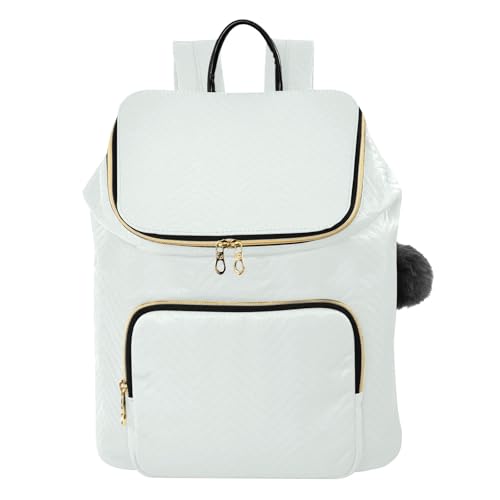 Mochila casual antirrobo para mujer con cremallera trasera color crema menta