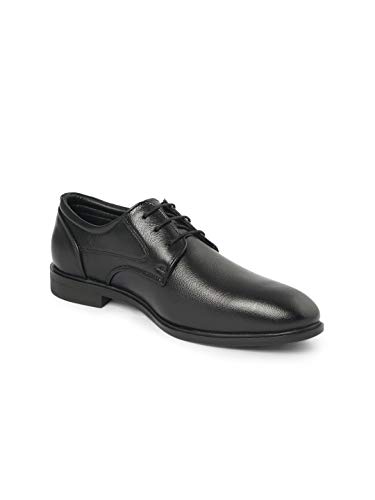 Image of ID Black Lace-Up Leather Formal Shoes for Men
