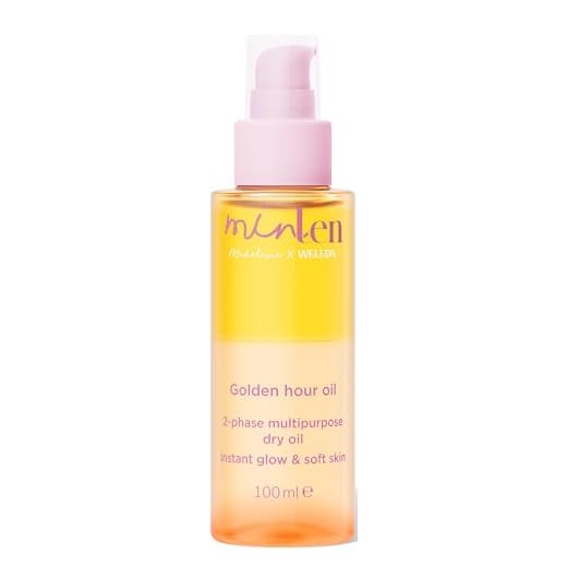 minLen Golden Hour Oil - Naturkosmetik Kinder Körperöl mit Jojobaöl & Meersalz für sofortigen Glow & weiche Haut – Natürliches Körperpflege Dry-Touch Pflegeöl für Kids & Tweens (vegan, 100ml)