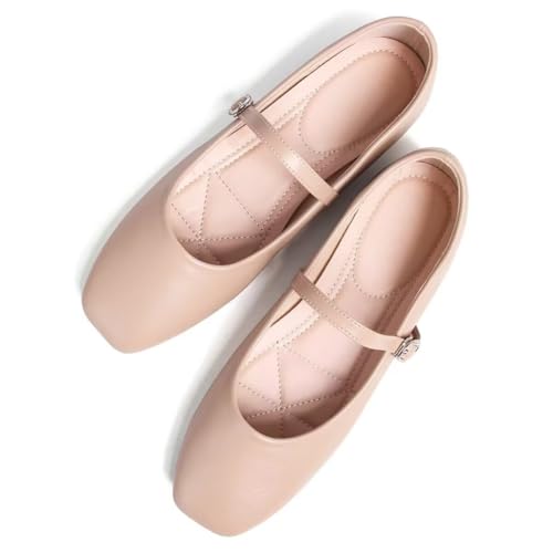 Image of LUXINYU Women's Slip on Flats,Classy Round Toe Solid Classic Mary Jane Ballet Dance Shoes Soft Comfortable PU Flat Shoes