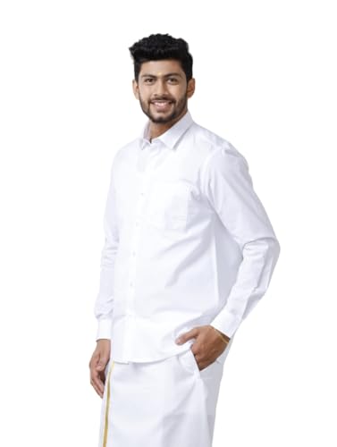 Image of RAMRAJ COTTON Men Full Sleeve Shirt | Prestigious Fit | Elegant Daily Formal Wear