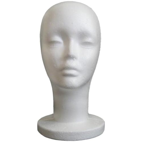 Cabeza de espuma blanca para pelucas y marabas de cabello 7