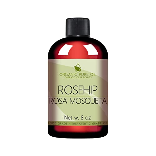 Opo Rosehip Oil - 8 Oz - 100% Pure, Unrefined, Non Gmo, Cold Pressed, Vegan Carrier Oil For Face, Hair, Skin, Nails, Body Aging Skin Beard Locs Mustache Lashes - Premium Grade - Packaging May Vary #TOP13
