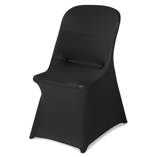 Image of VEVOR Chair Covers, Polyester Spandex Chair Cover, Stretch Slipcovers for Wedding Party Dining Banquet Flat-Front Chair Covers (Black-c-XL, 30PCS)