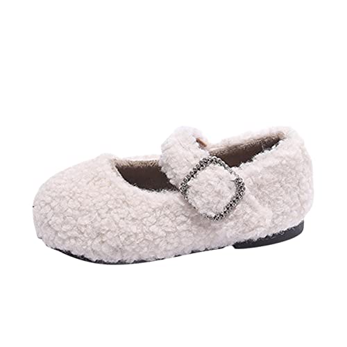 Baby Girl Princess Shoes Toddler Mary-Jane Soft Sole Slippers Fashion Casual 1-7 Years Infant Indoor Slippers (Beige, 4.5-5 Years Toddler)