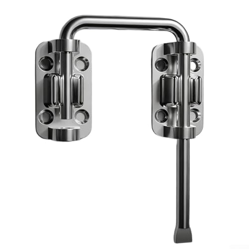 Cerradura de perno de puerta, acero inoxidable Heavy Duty seguridad pestillo montado Perno deslizante para puertas de madera gabinete de baño (plata)