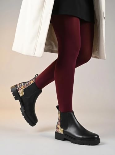 Image of Big Fox Printed Mid Top Chelsea Boots For Woman